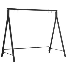 Metal Porch Swing Stand, Heavy Duty Swing Frame, Hanging Chair Stand, 660 LBS Weight Capacity, for Backyard, Patio, Lawn & Playground, Black