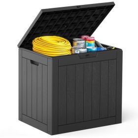 31 Gallon Resin Deck Box, Waterproof UV Resistant Outdoor Storage Box for Garden, Garage, Indoor, Black