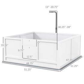 Box For Puppies With Pee Pad, Pig Rail, Adjustable Door For Small, Medium & Large Breed Dogs Birth (Option: white)