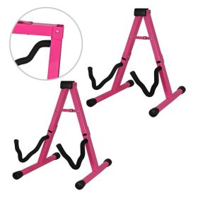 5 Core Guitar Stand 2PC A Frame W Soft Foam Arm Non Slip Rubber For Acoustic Electric Bass (Option: GSSBPNK2PCS)