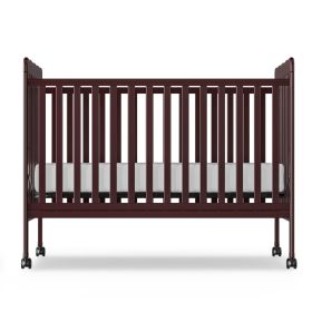 4-in-1 Convertible Baby Crib, Wood Full Size Toddler Bed with Locking Wheels, Non-Toxic Finish (Color: Espresso)